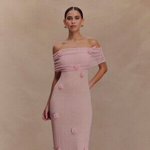 NWT Meshki Brynn Orchid Knit Maxi Dress – Pastel Pink